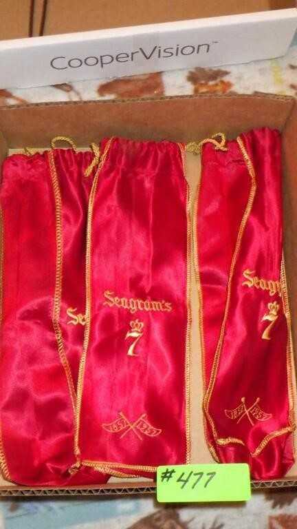 1957 SEAGRAM'S 7 RED SATIN BAGS