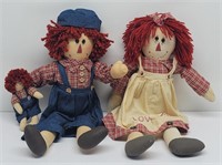 Raggedy Ann Love Much Doll & Andy Doll Plaid &