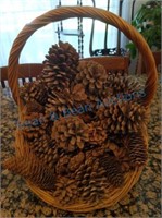 Pinecones and basket