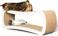 PetFusion Jumbo Cat Scratcher Lounge, White. 39 x