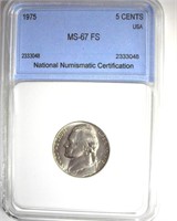 1975 Nickel MS67 FS LISTS $2750