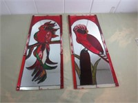 Bird Art Mirrors with Stained Glass Look