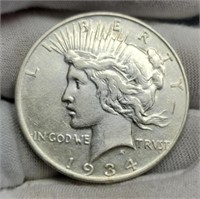 1934-D Peace Silver Dollar AU