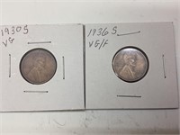 1930S & 1936S US Wheat Pennies