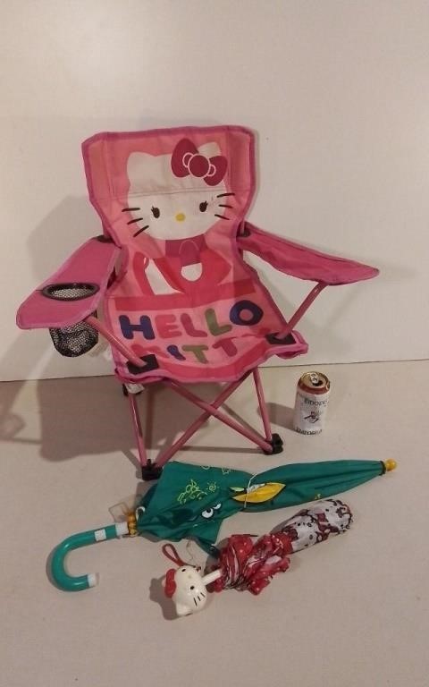 Hello Kitty Folding Chair, Umbrella & Other