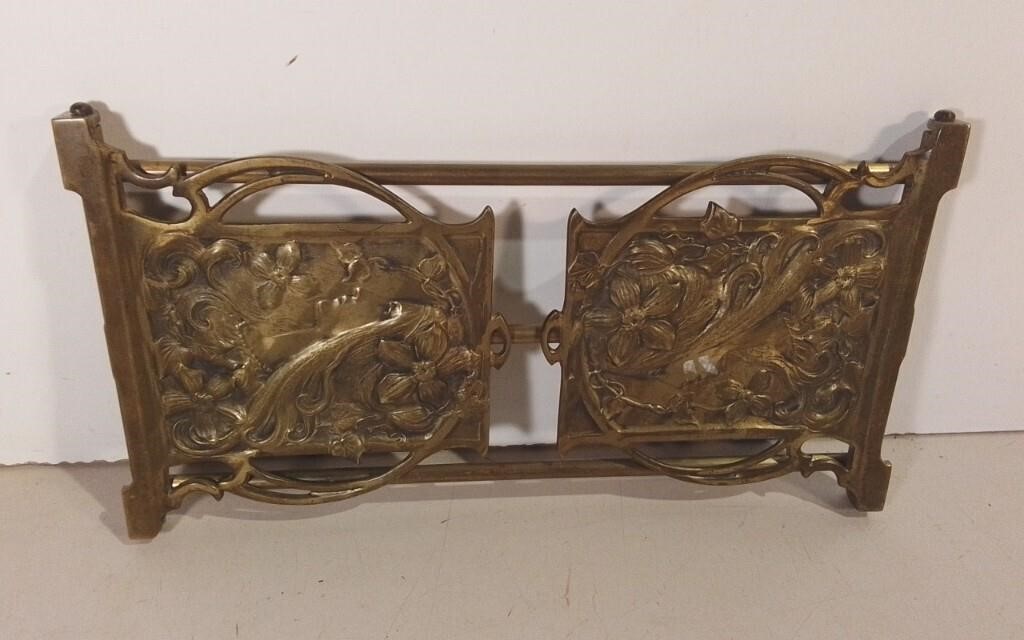 Heavy Brass Bookshelf With Hinged Ends