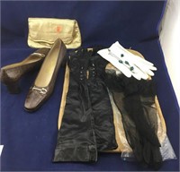 Vintage Gloves and Purse and Shoes