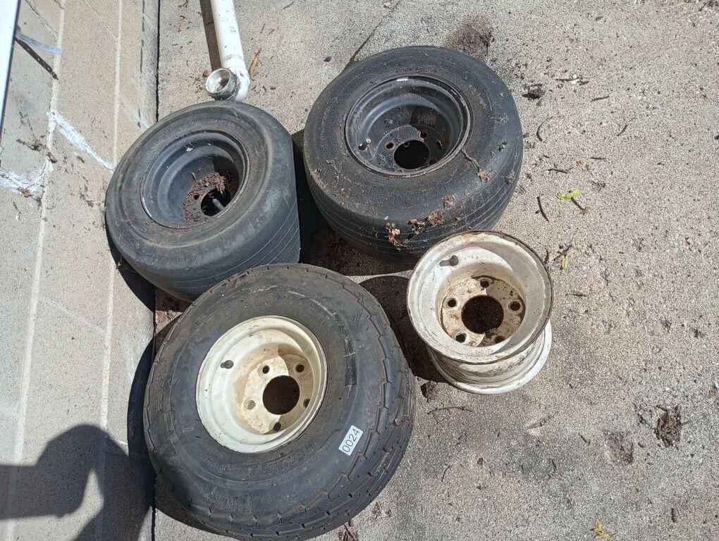 small golf cart wheels   DO NOT ALL MATCH