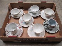 (7) Decorative Cups & Saucers