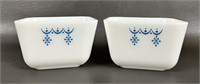 Vtg Pyrex Snowflake 1.5 Cup Refrigerator Dishes