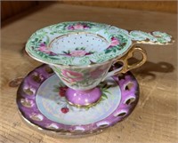 Antique Tea Cup and Pour Over Tea Diffuser