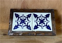 Pretty Tile and Wooden Trivet