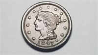 1847 Large Cent Very High Grade Rare
