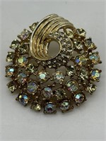 Vintage Jonquil AB Rhinestone Fancy Brooch