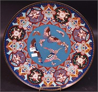 A 12" Oriental cloisonne charger decorated with