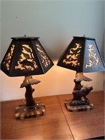 Set of Matching Wood Lamps