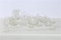 Cut Glass Serving Pieces w/Lidded Candy Dish