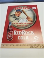 Babe Ruth Red Rock Cola Tin 12.5" x 16"