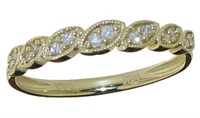 10kt Gold Antique Style Diamond Wedding Band