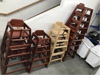 Wooden High Chairs Qty 14