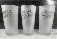 Coor's Light Silver Bullet Beer Glass (3x) Lot