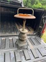 METAL POT BELLY STOVE STAND ASHTRAY