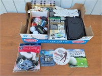 Box of Assorted Golf Accessories