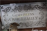 METAL GOD BLESS OUR FAMILY PLAQUE