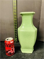 Chinoiserie Green Crackle Glazed Vase