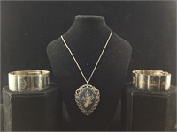 Siam Sterling braceltes and necklaces 86g