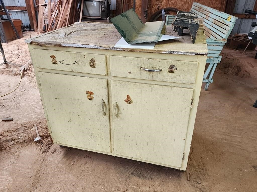 Vintage Shop Cabinet with Drawers