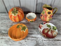 Fall Dishes Plates , Cookies Jar, Pitcher, Bowl