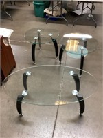 Glass Top Coffee Table & Pair End Tables