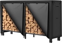 AMAGABELI 6ft Firewood Log Rack w/ Cover Combo