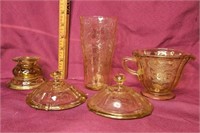 Depression glass pieces