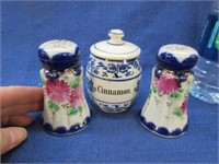 antique hand painted shakers & german spice jar