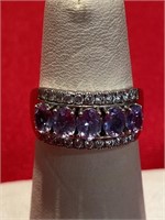 Stauer Ring. Size 7 1/4. Amethyst and CZ