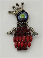 RARE Weiss Queen of Hearts Rhinestone Brooch