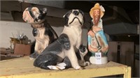 Lot of Ceramic Dog Figures Broken