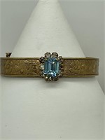 Antique GF Fine Rhinestone Clamper Bracelet