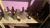 Shelf Lot of Assorted Brewing Bottles