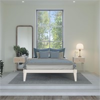 Bme Chalipa Ivory White Queen Bed - Solid Wood