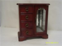 Velvet Lined Jewelry Box with 4 Drawers