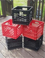 5 Plastic Milk Crates