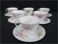 6 ROYAL DOULTON BONE CHINA CUPS W/ SAUCERS