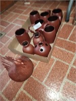 Ceramic Brown Chicken & Mugs