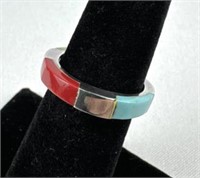 925 Silver Multi-Color Band Ring w/ Box