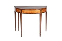 GEORGE III MAHOGANY D-END GAMES TABLE