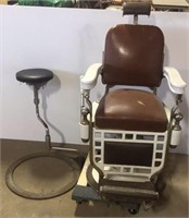 Antique Barber Chair w/ Barber's seat