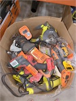 Large box lot of misc. Tools different brands